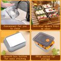 316 Stainless Steel Food Storage Containers Airtight Lids Fresh-keeping Container Metal Refrigerator Container for Lunch, Picnic. 