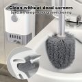 Toilet Brush Set With Holder, Wall Mounted Long Handle Toilet Brush Flexible Toilet Brush Bathroom Brush Cleaning Tools. 