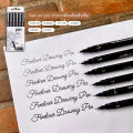 Uni line cutting pen black ink brush head 0.03-0.8mm. brush fineliner. 