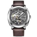 Benyar Skeleton BY5121 Leather Strap Fashion Men Mechanical Watch. 