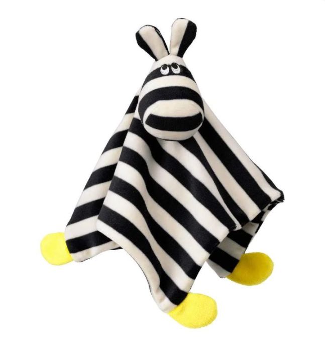 Ikea%20KLAPPA%20Zebra%20~%20Black%20White%20Yellow%20Striped%20Baby%20hankies%20Lovey~CUTE%20-%20Image%203