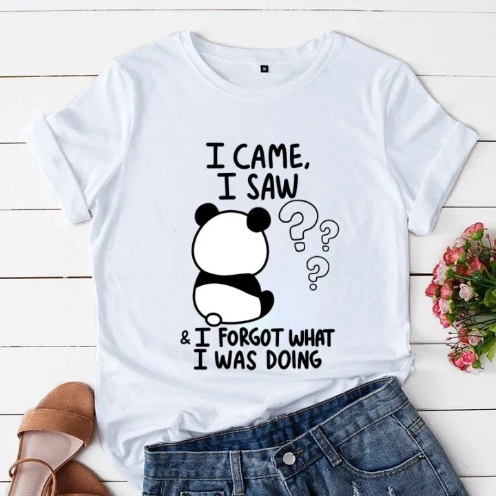 Women%20Tshirt%20Panda%20Lovely%20Trend%20Fashion%20Shirt%20Panda%20I%20Came%20I%20Saw%20Cartoon%20Female%20Graphic%20Sleeved%20Harajuku%20Streetwear%20Tops%20Tees%20-%20Image%203