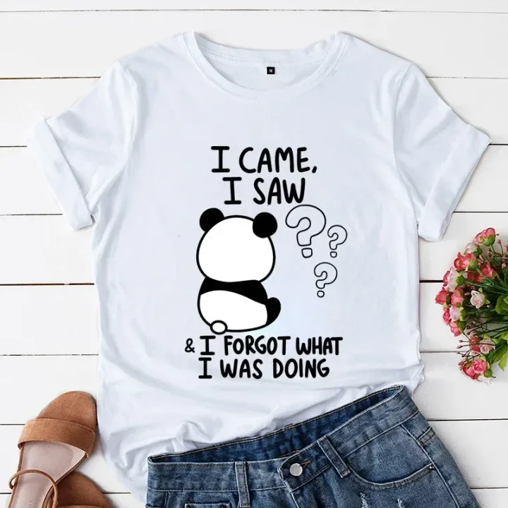 Women%20Tshirt%20Panda%20Lovely%20Trend%20Fashion%20Shirt%20Panda%20I%20Came%20I%20Saw%20Cartoon%20Female%20Graphic%20Sleeved%20Harajuku%20Streetwear%20Tops%20Tees%20-%20Image%203