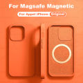 For Magsafe Original Liquid Silicone Magnetic Case For Apple iPhone 15 14 13 12 11 Pro Max 14 15 Plus Wireless Charge Soft Cover. 