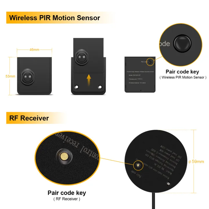 24V%20COB%20LED%20Strip%20Light%20with%20PIR%20Motion%20Sensor%20Movable%20Disassemble%20Switch%20Rechargeable%20RF%20Reciever%20Bed%20Hallway%20Stair%20Night%20Lamp%20-%20Image%204