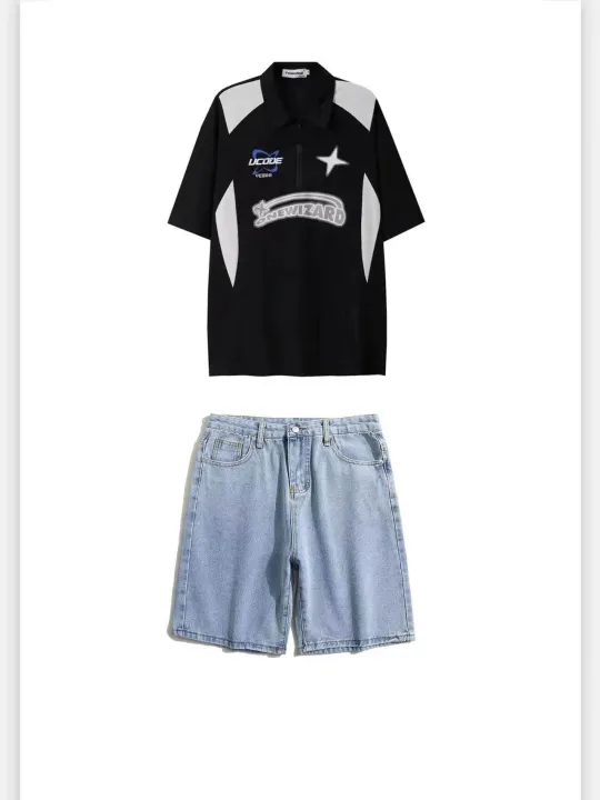 Polo%20shirt%20set%20+%20Korean-style%20fashion%20men's%20shorts%20-%20Image%209