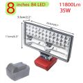 3/4/5/8 Inch Car LED Work Light Flashlights Electric  Spotlight For Milwaukee M&18 18V Li-ion Battery High Low Beam. 