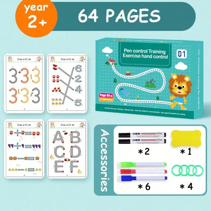 Children's%20Erasable%20Pen%20and%20Eraser%20Handwriting%20Practice%20Book%20Reusable%20Writing%20Workbook%20for%20School%20Practice%20Workbook%20-%20Image%203