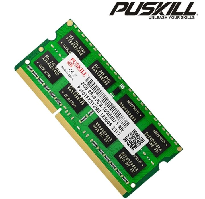 Laptop Brand New PUSKILL Memoria Ram Notebook DDR3L 8GB 1600 1.35v Sodimm Laptop Memory.