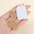 100pcs/Lot Rectangular Paper Price Tag White Wooden Blank String Watch Jewelry Crafts Price Display Cards Package Hang Tag Card. 