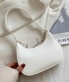 Korean Style Solid Color Shoulder Bag for Women | Elegant & Stylish Underarm Hobo Clutch | Casual Trendy Crescent Purse. 