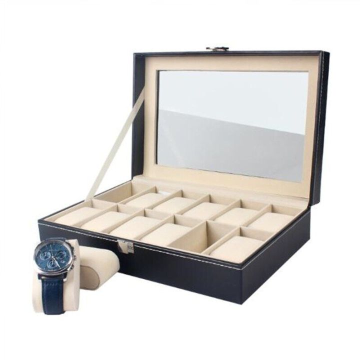 WELLZONE%202/3/4/5/6/10/12%20Posistions%20Classic%20PU%20Leather%20Watch%20Display%20Box%20With%20Lock%20Dustproof%20%20Watches%20Storage%20Case%20Collector%20-%20Image%204