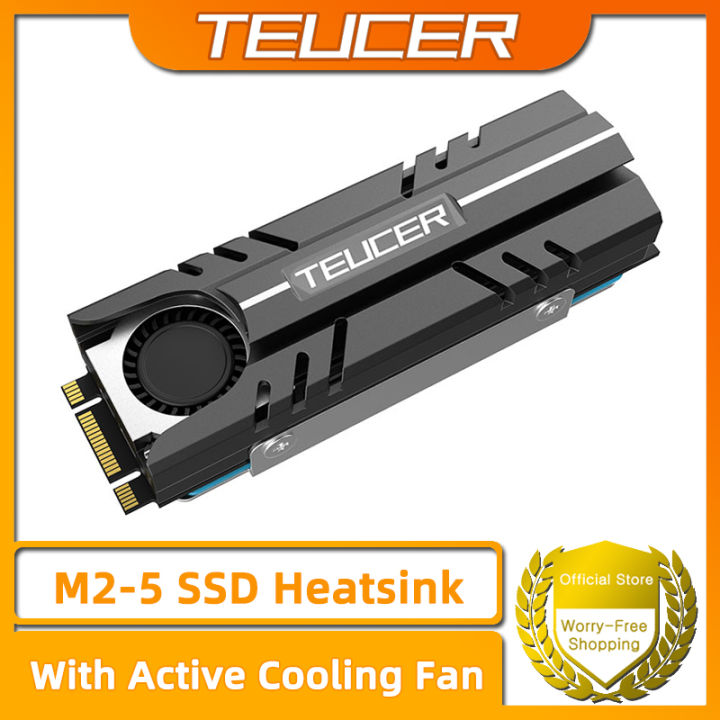 【Versatile】 M.2 SSD NVMe Heat Sink 2280 Solid State Disk Air Circulation Cooler Heatsink with Active Cooling Fan and Thermal Pad