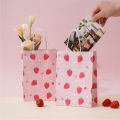 6/12pcs Pink Strawberry Pattern Tote Bag Girls Party Paper Gift Packaging Bag Strawberry Birthday Party Supplies Kids Favors Bag. 