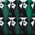 Hi-Tie Dark Green Floral Paisley Silk Wedding Tie For Men Handky Cufflink Gift Men Elegant Necktie Fashion Business Party. 