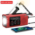 Solar rechargeable radio Radio with LED light Hand rechargeable emergency light Outdoor Adventure waterproof emergency light. 