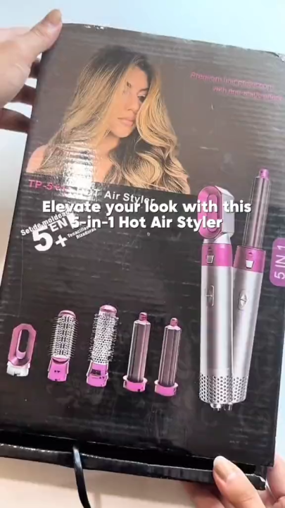 5‑in‑1 Hot Air Styler – Hair Dryer, Straightener, Curling & Scalp ...
