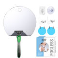 Acrylic Anti Fog Makeup Mirror, Bathroom Tools, Shower Shaving, Fogless Mirror, Washroom, Travel with Wall Suction Set. 