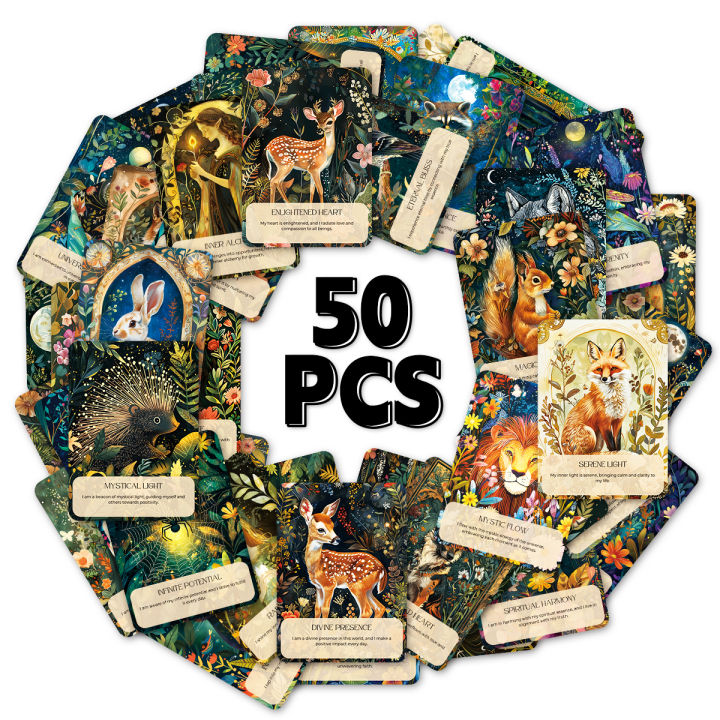 50pcs%20Spirit%20Animal%20Tarot%20Cards%20for%20Women,%20Inspirational%20Affirmation%20Cards,%20Guidance%20for%20Personal%20Growth,Love,Spiritual%20Journey%20-%20Image%207