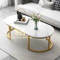 AMS Decor ,luxry coffee Table, Center Table Living room Sofa side Table Design Coffee Table Round Coffee Table , Modern Side Table for living room (Singale Gold & White ) Engineered Wood ,. 