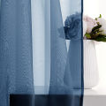 2PCS solid color semi blackout Terylene through pole window screen curtains for living room and bedroom use. 