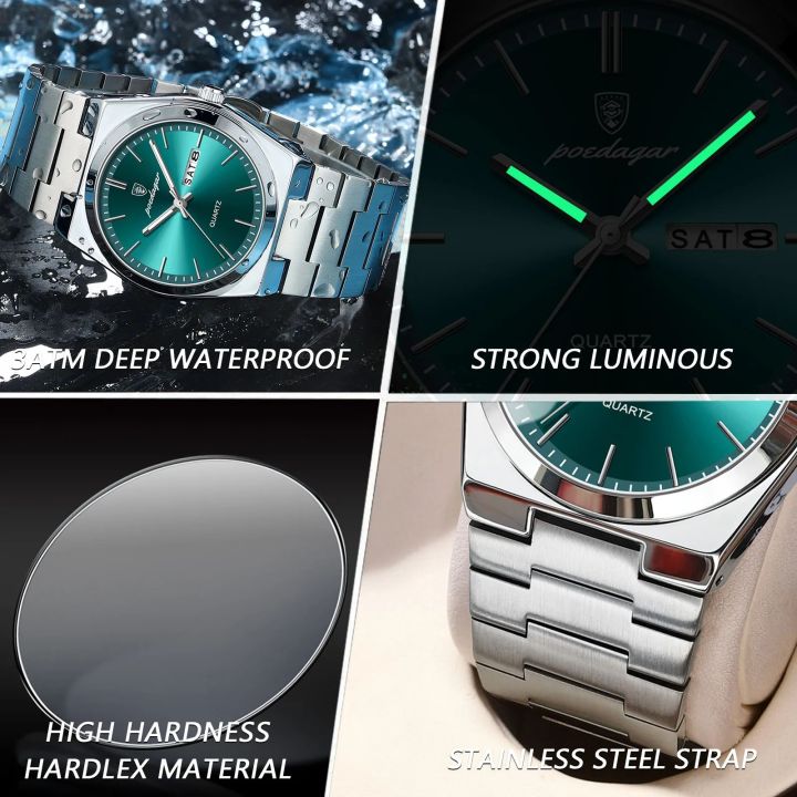 POEDAGAR%20930%20Men's%20Luxury%20Stainless%20Steel%20Quartz%20Watch%20%E2%80%93%20Luminous%20Dial%20with%20Date%20&%20Day%20Display%20-%20Image%202