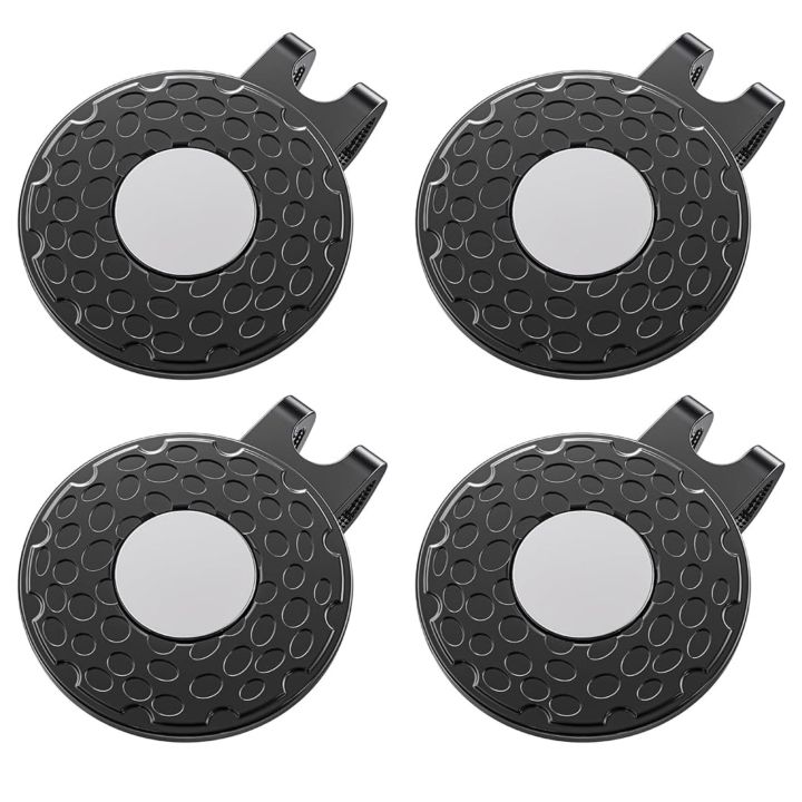 4-pack Golf Cap Clips - Zinc Alloy With Strong Magnet, Magnetic Hat Clips For Metal Ball Markers, Great for Golf Lovers