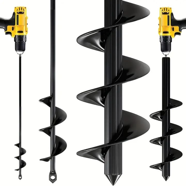 Heavy-Duty Manual Auger Drill Bit for Outdoor Camping  3/8"Hex Drive Hand Tool For Digging Hole Tent Stakes  Firewood Gardening