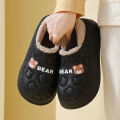 Winter Slippers For Women Bear Cartoon Outdoor Waterproof House Shoes For Men Plush Casual Shoes Indoor Fluffy Cotton Slippers. 