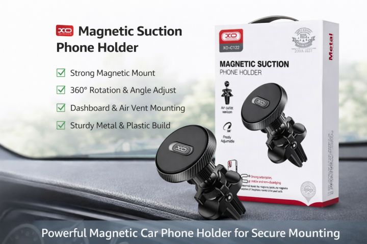 XO C122 Magnetic Suction Phone Holder 360 Rotation Car Air Vent Mobile Mount