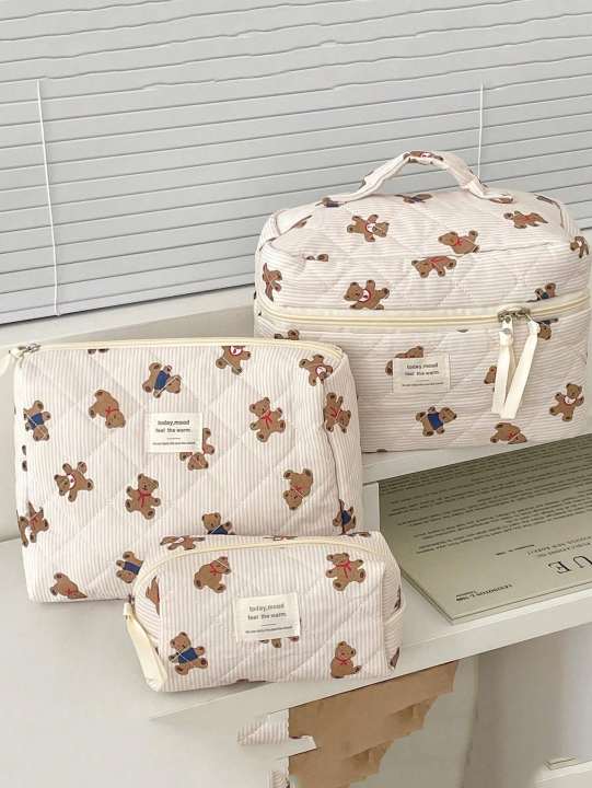 1%20piece/set%20of%20striped%20bear%20quilted%20makeup%20bag,%20portable%20storage%20makeup%20bag,%20cute%20bear%20makeup%20bag,%20multifunctional%20makeup%20bag%20-%20Image%204