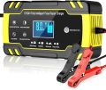 Husgw Car Battery Charger,8A 12V/4A 24V Car Battery Charger, Leisure Charger,Automotive Smart Portable Battery Charger Maintainer/Pulse Repair Charger Pack for Car, Motorcycle, Lawn Mower. 