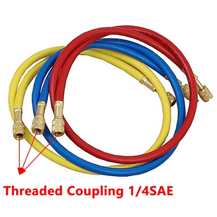 Uxcell 1/4" SAE Thread AC Charging Hose - 2.95ft, 500PSI, For Air Conditioner Service