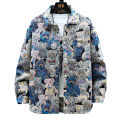 Men Teddy Bear 3/4 Sleeve Jacket Fashion Animal Pattern Coat Jacquard Woven Top Outerwear. 