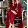 S inner:shamoze silk.chest 21.length 36.
Gown:chiffon.chest 21/22.length 40/41.
Trouser: shamoze silk.length 38/39.
     Shamoze silklm.ka. 