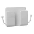 Wall Mount Phone Holder With Hooks; Storage Box For Mobile Phone Remote Control; Storage Box For Bedroom; Kitchen; Bathroom; Office. 