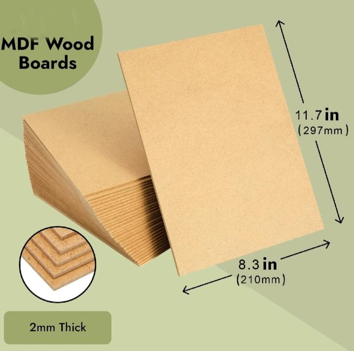 Wood Sheet MDF Board for Crafts, cut customize shape for your craft project