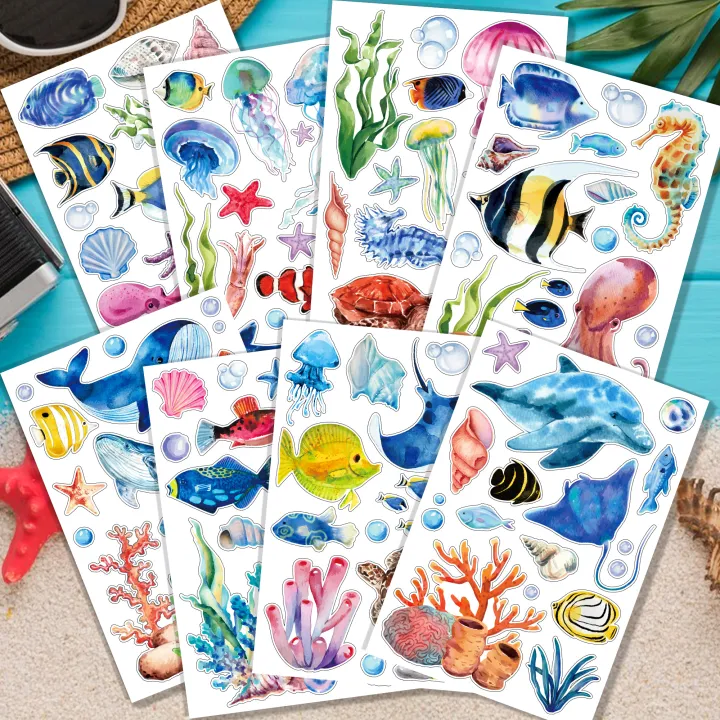 8%20Sheets%20Blue%20Shark%20Underwater%20Sea%20Fish%20Theme%20Window%20Static%20Sticker%20DIY%20Glass%20Clings%20Birthday%20Baby%20Shower%20Party%20Backdrops%20Decals%20-%20Image%203