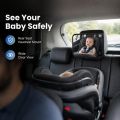 Universal Wide View Adjustable Car Seat Baby Mirror Headrest Mount Safety Monitor Interior Back Rearview for Infant Child.