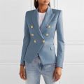 Spring Fashion New Women's Elegant Suit Jacket Double Breasted Lapel Long Sleeved Slim Fit Versatile Office Coats Blazer Women. 