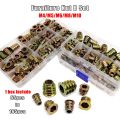 165/75/55pcs Threaded Insert Nut E-nut M4 M5 M6 M8 Set Kit For Wood Furniture Bed Cabinet Table Embedded Hex Hexagon Socket Head. 