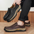Brand Men Shoes High Quality Genuine Leather Men's Casual Shoes Slip On Comfort Business Man Flats Shoes Outdoor Men Work Shoes. 