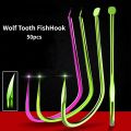 50pcs Competitive Wolf Tooth Fish Hook Triangular Tooth Fish Hook Without Barb SHIN KANTO Crucian Carp Fish Hook. 