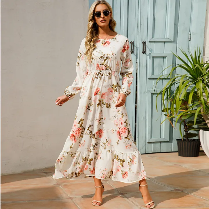 Women%20Maxi%20Dresses%20Sping%20Autumn%20Bohemian%20Casual%20Full%20Sleeve%20High%20Waist%20Beach%20Woman%20Chiffon%20Dresses%20Floral%20Vestidoes%20Long%20Dress%20-%20Image%202