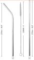 Straw stainless steel,Reusable straw with brush ,5 in 1 pack. 