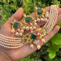 Pearl Choker Set With Tikly for Girls And Women.