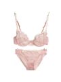 Luxury European and American Women Thin Big Size 34-42 ABC Chest Small Lace Transparent Sensual Lingerie Set Perspective Winter.