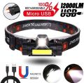 Single Strap Rechargeable LED Headlamp flashlight - 1 watt Mini headlight - Head lamp for Camping and Repairing at night - Army commando color. 