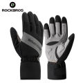 ROCKBROS Winter Warm Cycling Full Finger Gloves Thicken Thermal Fleece Bike Gloves Touch Screen MTB Road  Bicycle Motor Gloves. 