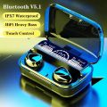 M10 TWS Earphones - 9D Stereo, LED Digital Display, Touch Control, CVC 8.0 Noise Reduction Technology with 2000mAh Mini Power Bank Charging Box - Bluetooth Headphones. 